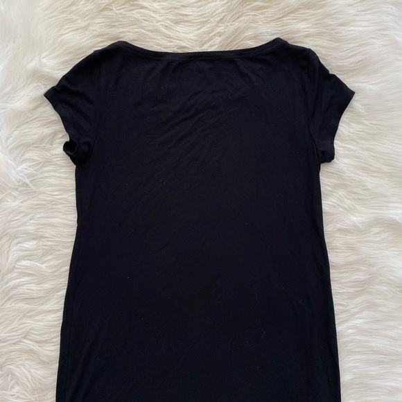 Eileen Fisher Black Bateau Neck Short Sleeve Dress - Picture 8 of 10